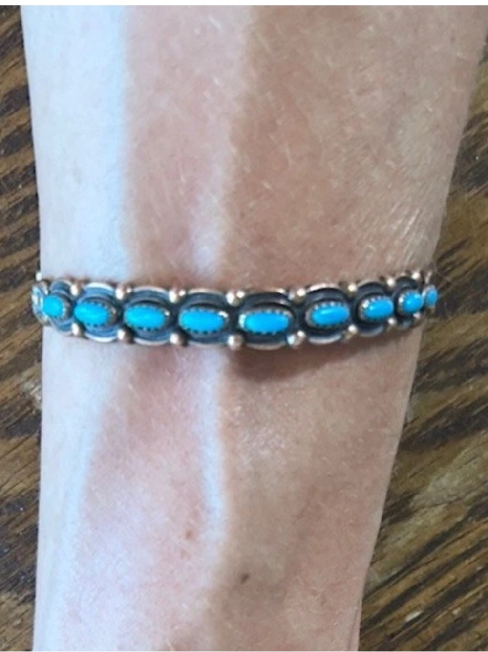 VTG Navajo solid Copper Turquoise Cuff Bracelet Boho Festival Indie Adjustable